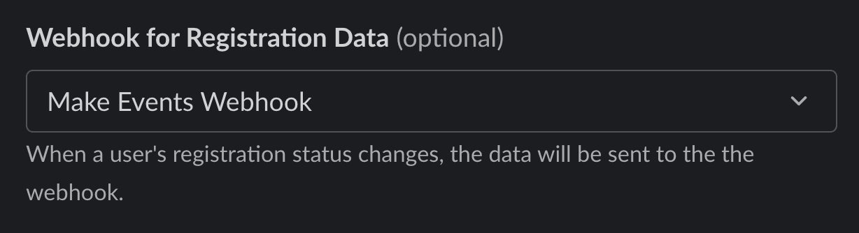 Event Registration Settings