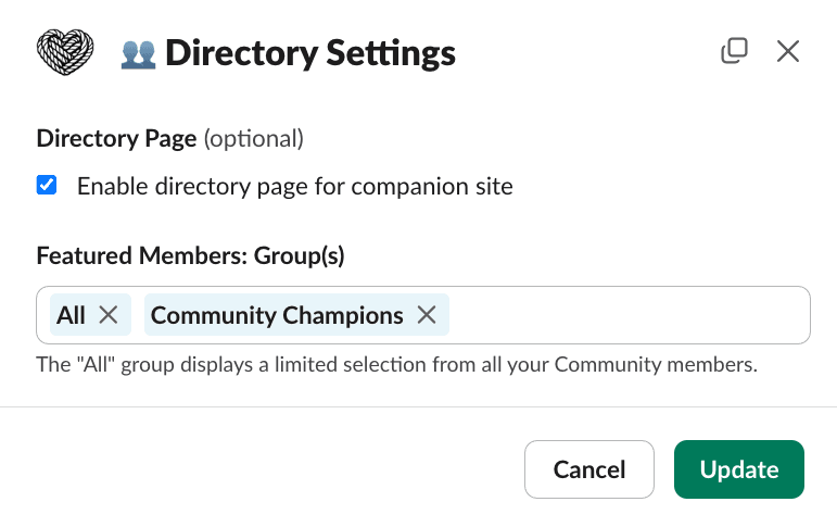 Directory Modal