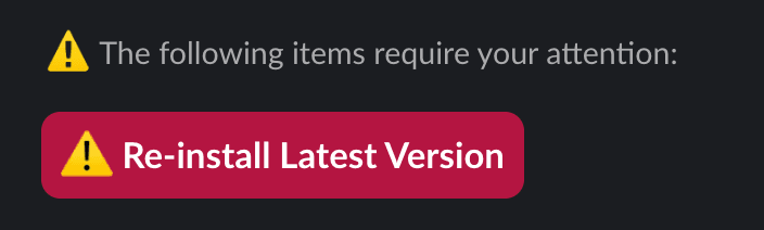 Slack App Re-install link